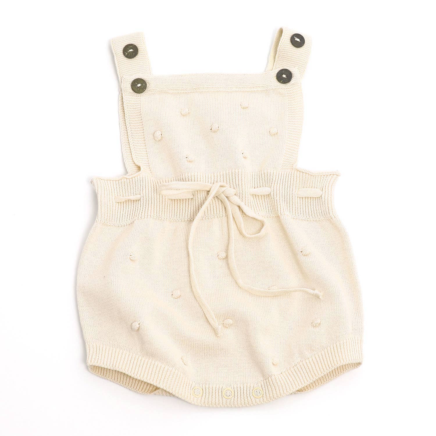 Milan Pastel Bobble Sweater Knit Baby Romper Organic Cotton: Blush / 0-3 Month