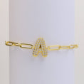 Load image into Gallery viewer, Bracelet: CZ Initial Bubble Balloon Bracelet (Gold Filled)
