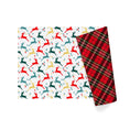 Load image into Gallery viewer, Gift Wrap: 24" x 16' Reversible Holiday | Prancing Deer/Plaid
