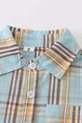 Load image into Gallery viewer, Boy Collared Shirt: Mint Plaid
