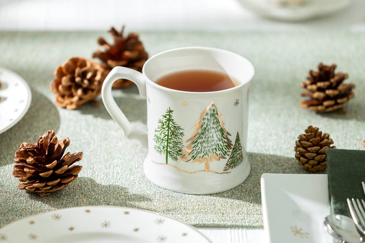 Christmas Pine Trees (12 oz) Fine Porcelain Mug