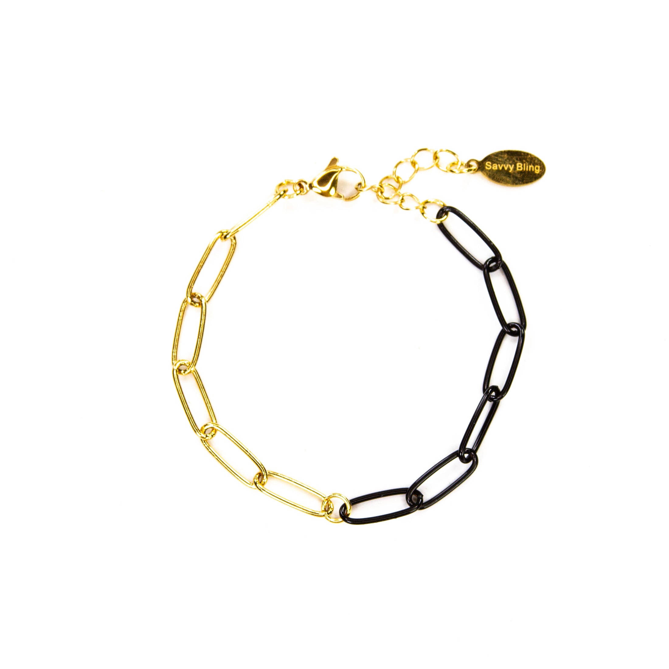 Enamel 16+ Colors paperclip & Gold chain link bracelet