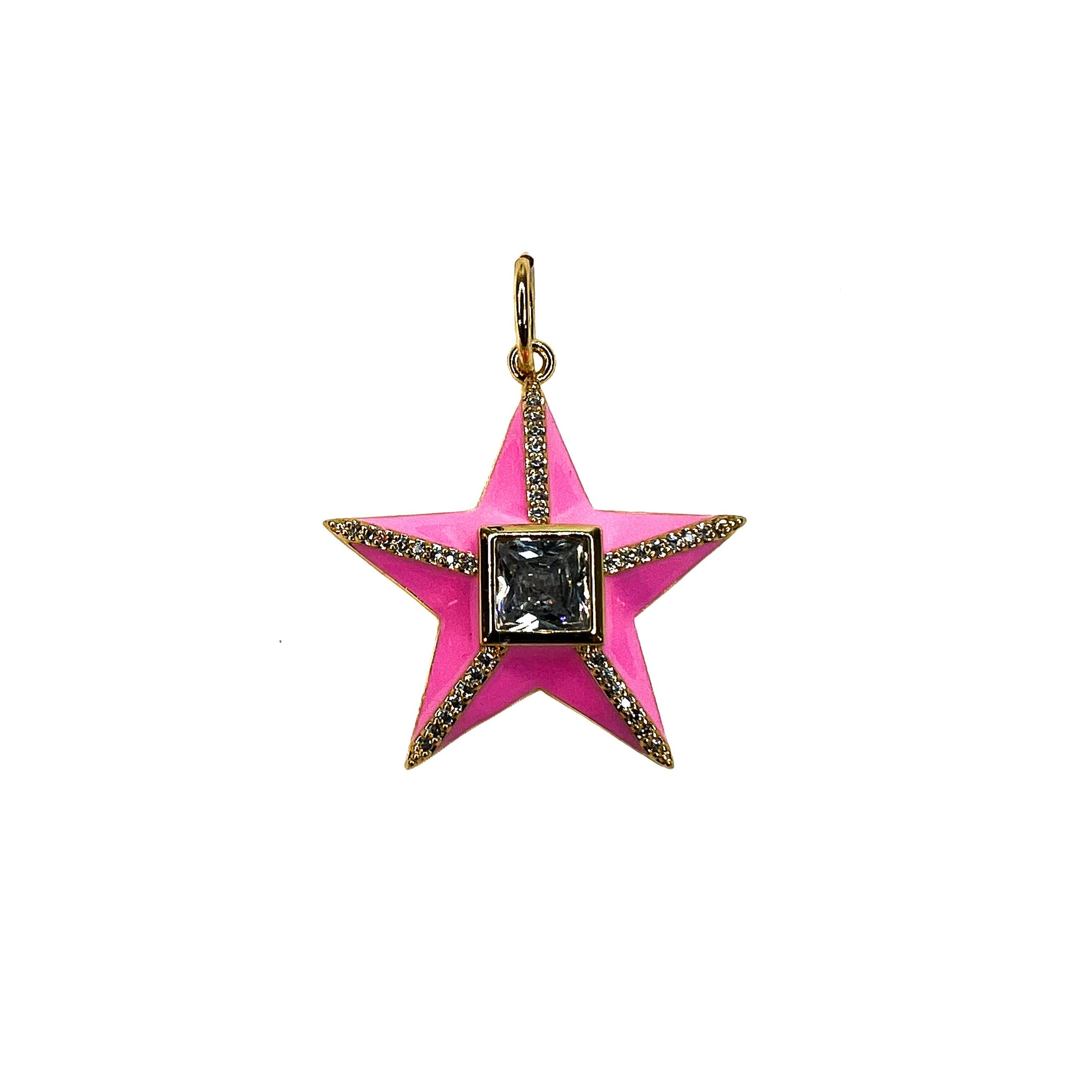 Charm: Star with CZ (Available in Multiple Colors)