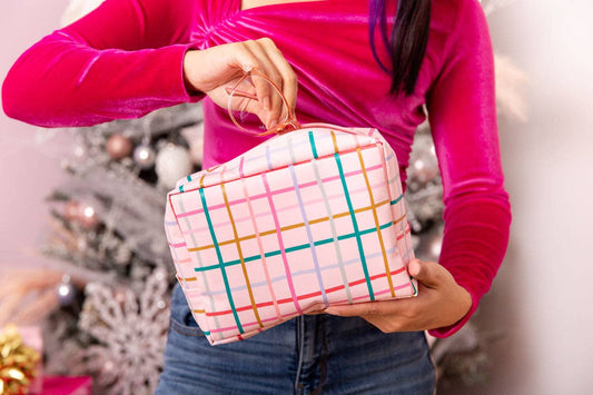 Cosmetic Bag: Busy Bee (Pretty Plaid)
