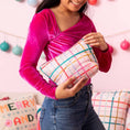 Load image into Gallery viewer, Puffy Tweedle Dum Makeup Pouch: Puffy Pretty Plaid
