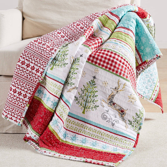 Holiday Throw: Merry & Bright Comet & Cupid Quilted