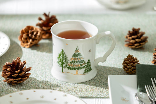 Christmas Pine Trees (12 oz) Fine Porcelain Mug