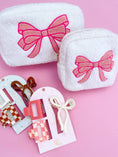 Load image into Gallery viewer, Bag: Pink Bow Teddy Cosmetic Zipper Bag - Large
