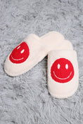 Load image into Gallery viewer, Comfy Happy Face Fuzzy Slipper: Lavender (Size 8-10 Womens)
