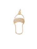 Load image into Gallery viewer, Charm:  Gold Plated Brass with White and Cubic Zirconia Flip-Flop Charm
