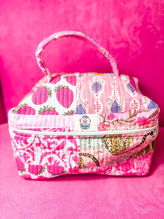 Cosmetic Bag: Heart of Grace (Hand quilted) Set of 3