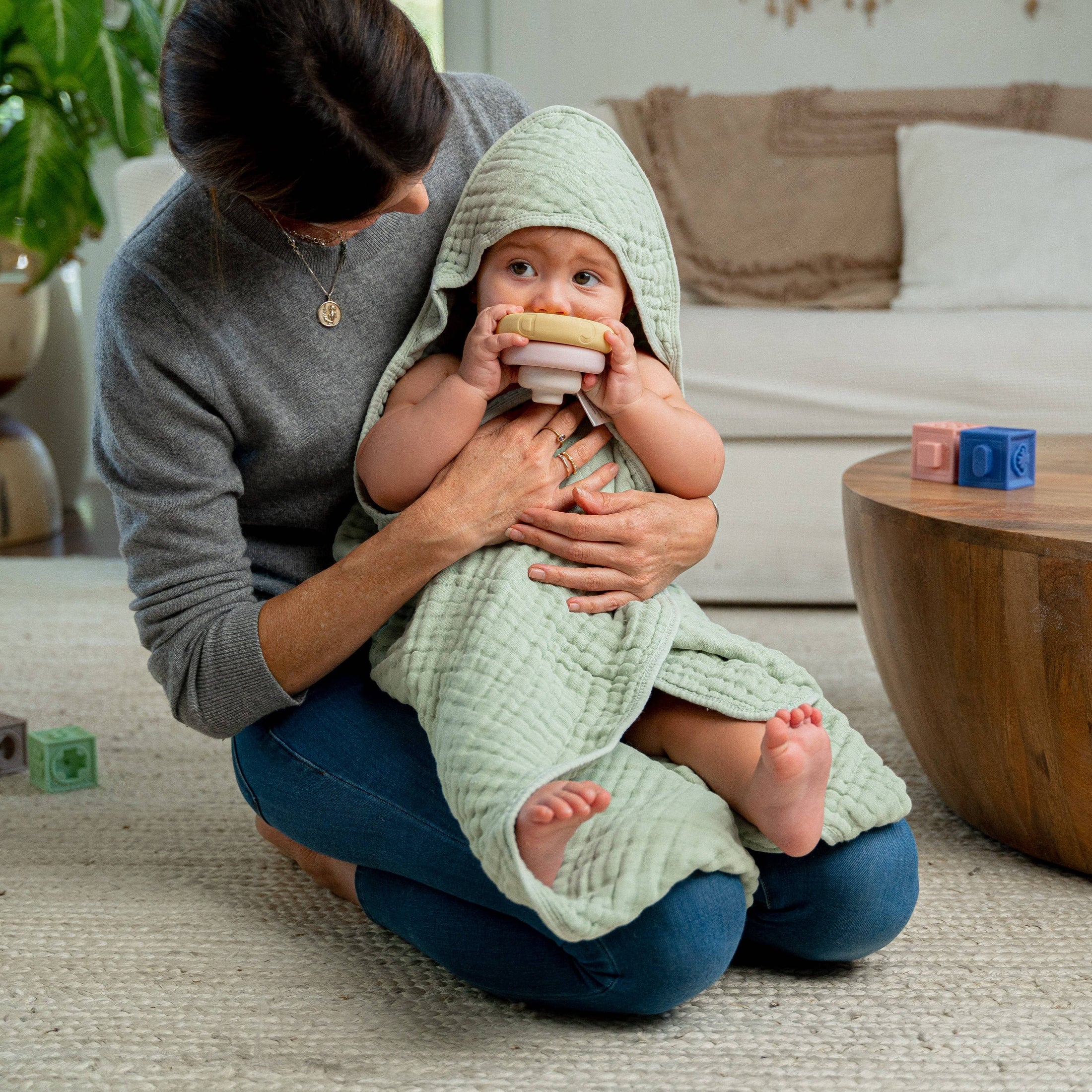 Hooded Baby Towels: Muslin Cotton - Larger for Better Coverage