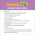 Load image into Gallery viewer, Dinosaurs Memory Match Game (Set of 72 cards)
