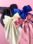 Load image into Gallery viewer, Bow: Silky Oversized Ribbon Hair Bow Barrette
