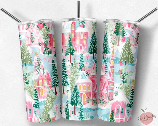Tumbler: Holiday, Pink Christmas