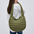 Load image into Gallery viewer, Tote: Revive - Quilted Puffer Nylon Hobo
