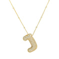 Load image into Gallery viewer, Necklace: Initial CZ Balloon Bubble 18K Gold Necklace
