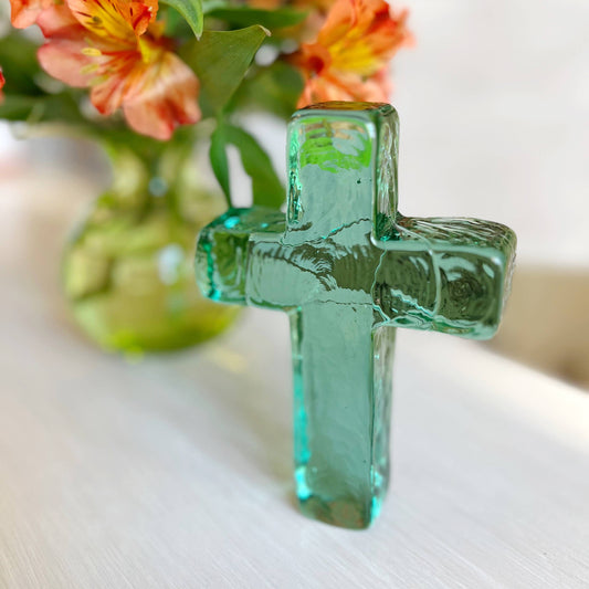Glass Cross: Green (4x5.5")
