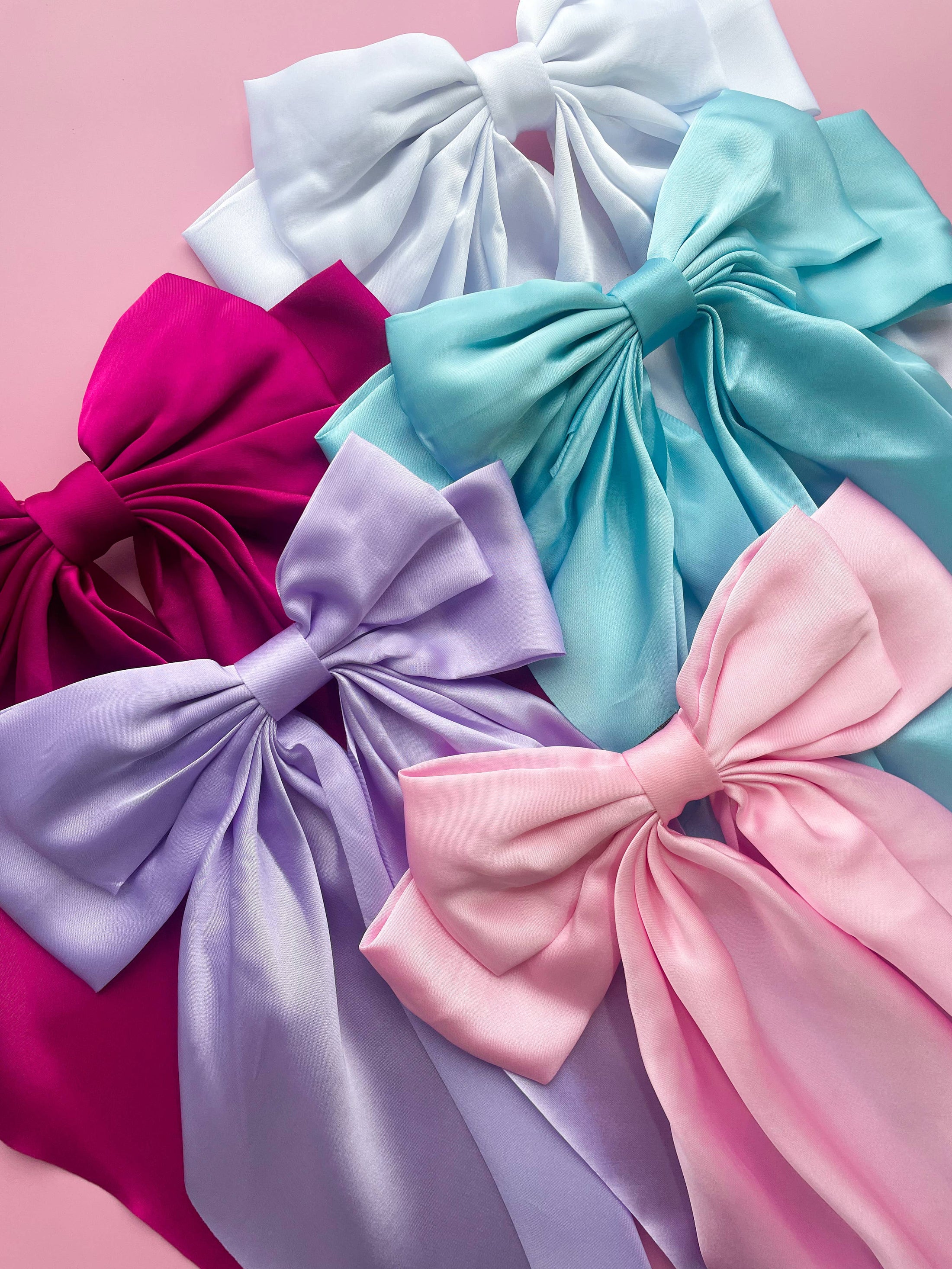 Bow: Silky Oversized Ribbon Hair Bow Barrette