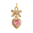 Load image into Gallery viewer, Charm: Pave Bow & Pink Heart Charm For Charm Bar & Charm Necklace
