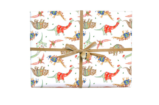Gift Wrap: Festive Dinosaur Gift Wrap Roll