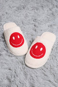 Load image into Gallery viewer, Comfy Happy Face Fuzzy Slipper: Lavender (Size 8-10 Womens)
