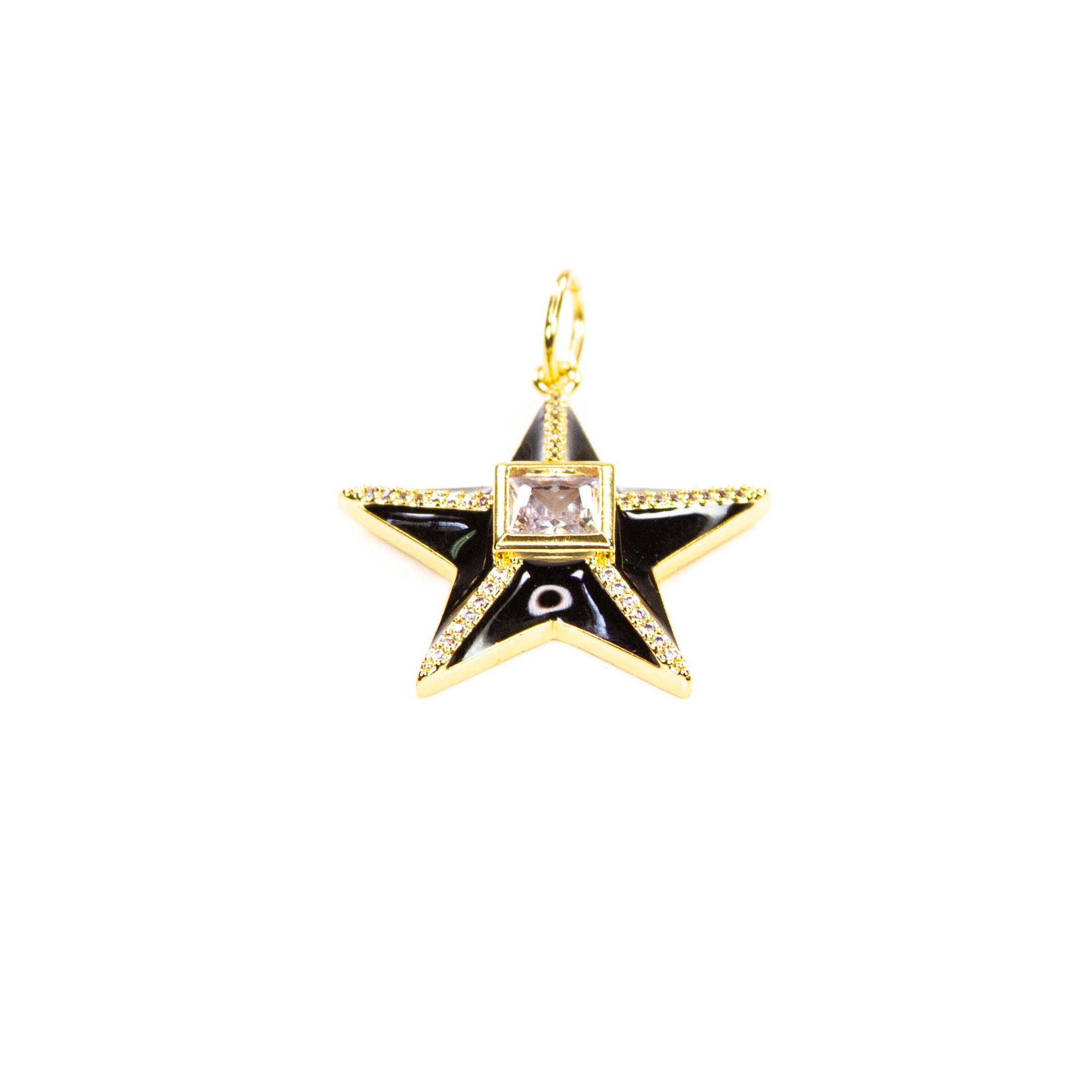 Charm: Star with CZ (Available in Multiple Colors)