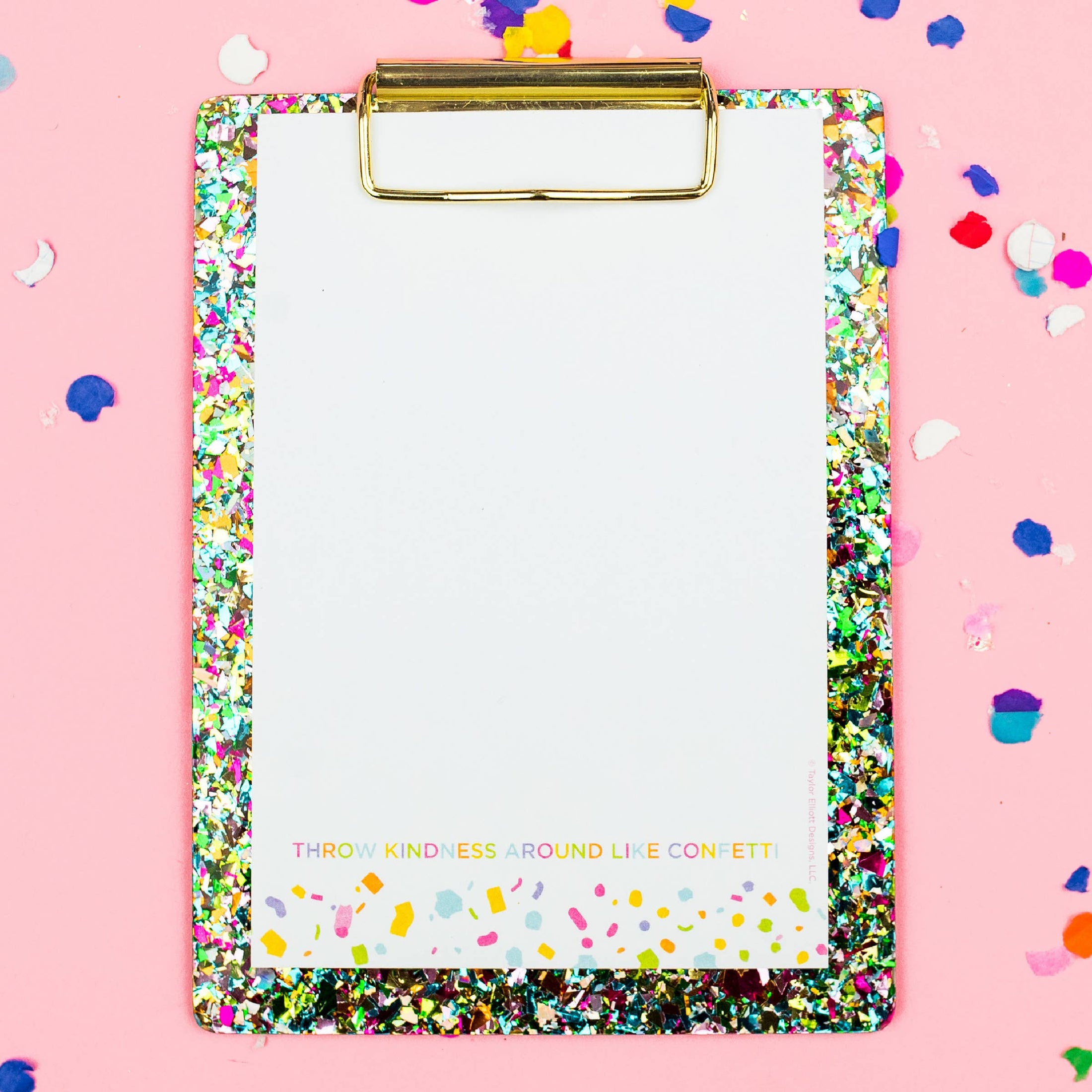 Confetti Clipboard (Small Notepad Size 5" x 6.6")