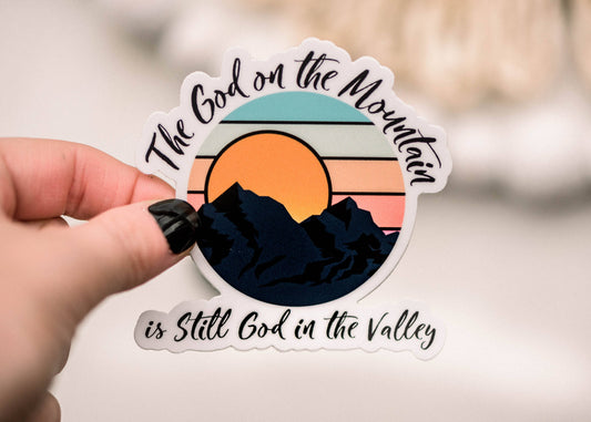 Sticker: The God On The Mountains Vinyl Sticker, 3x3 in