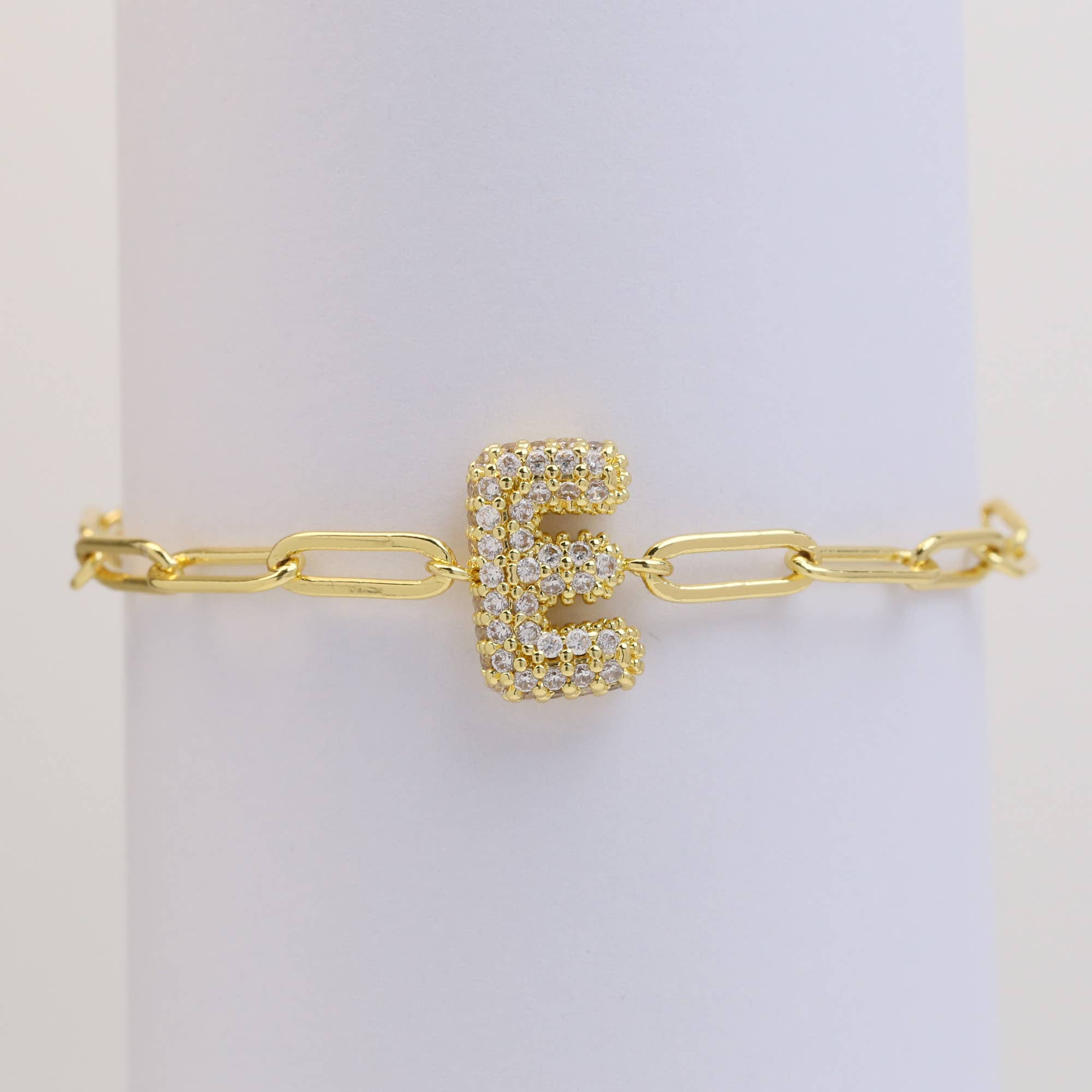 Bracelet: CZ Initial Bubble Balloon Bracelet (Gold Filled)