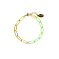 Load image into Gallery viewer, Enamel 16+ Colors paperclip & Gold chain link bracelet
