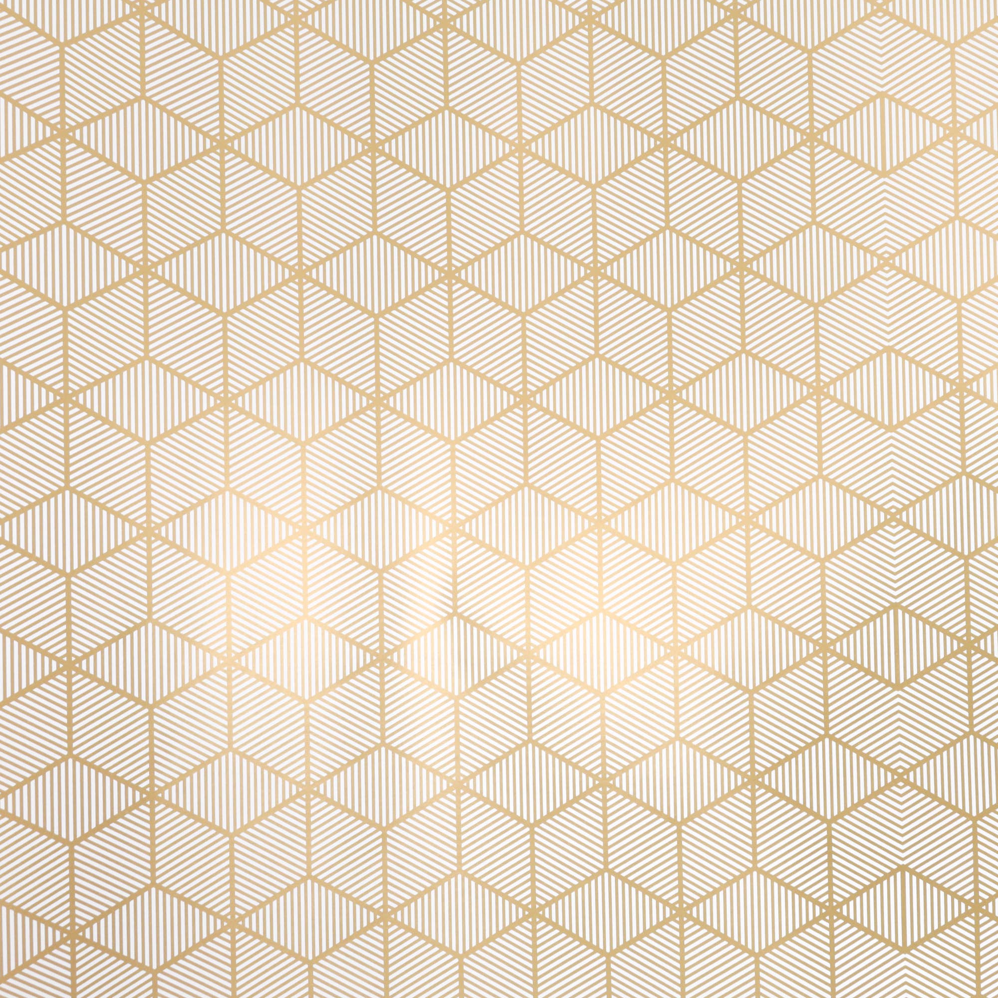 Gift Wrap: 30" x 10' Wrapping Paper | Rhombus Gold/White