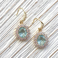 Load image into Gallery viewer, Earrings: Vintage Style Aqua Crystal Drops

