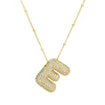 Load image into Gallery viewer, Necklace: Initial CZ Balloon Bubble 18K Gold Necklace
