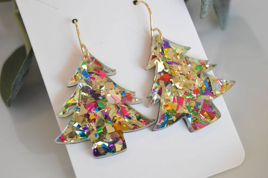 Earrings: Christmas Tree Confetti