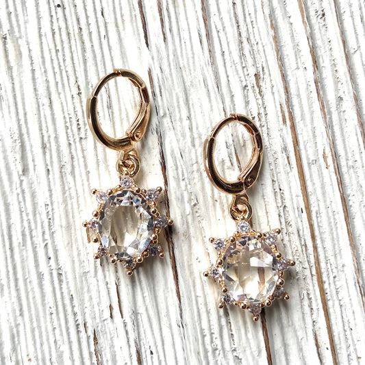 Earrings: Crystal Drop Sun