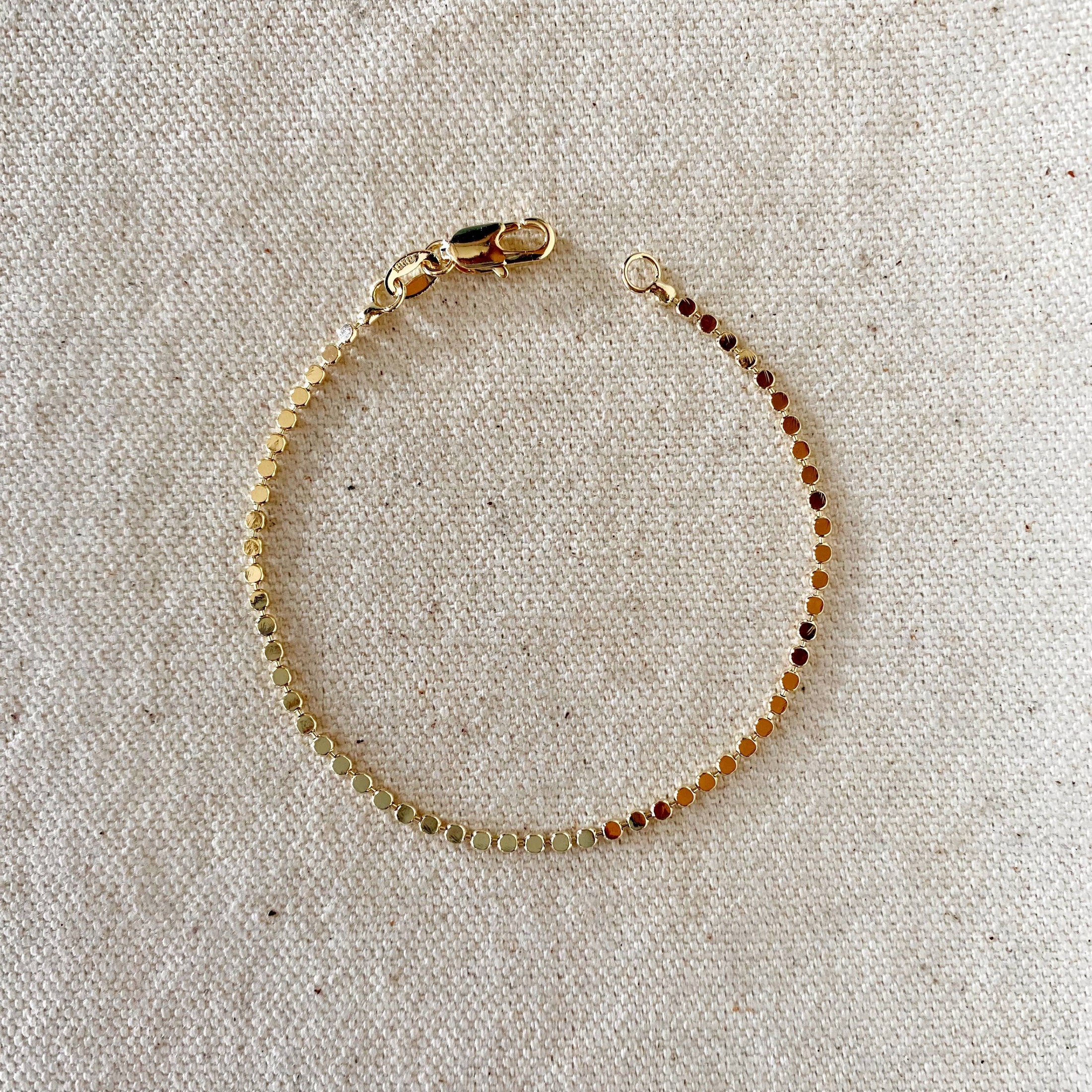 Bracelet: 18k Gold Filled 2mm Dot Ball Bracelet