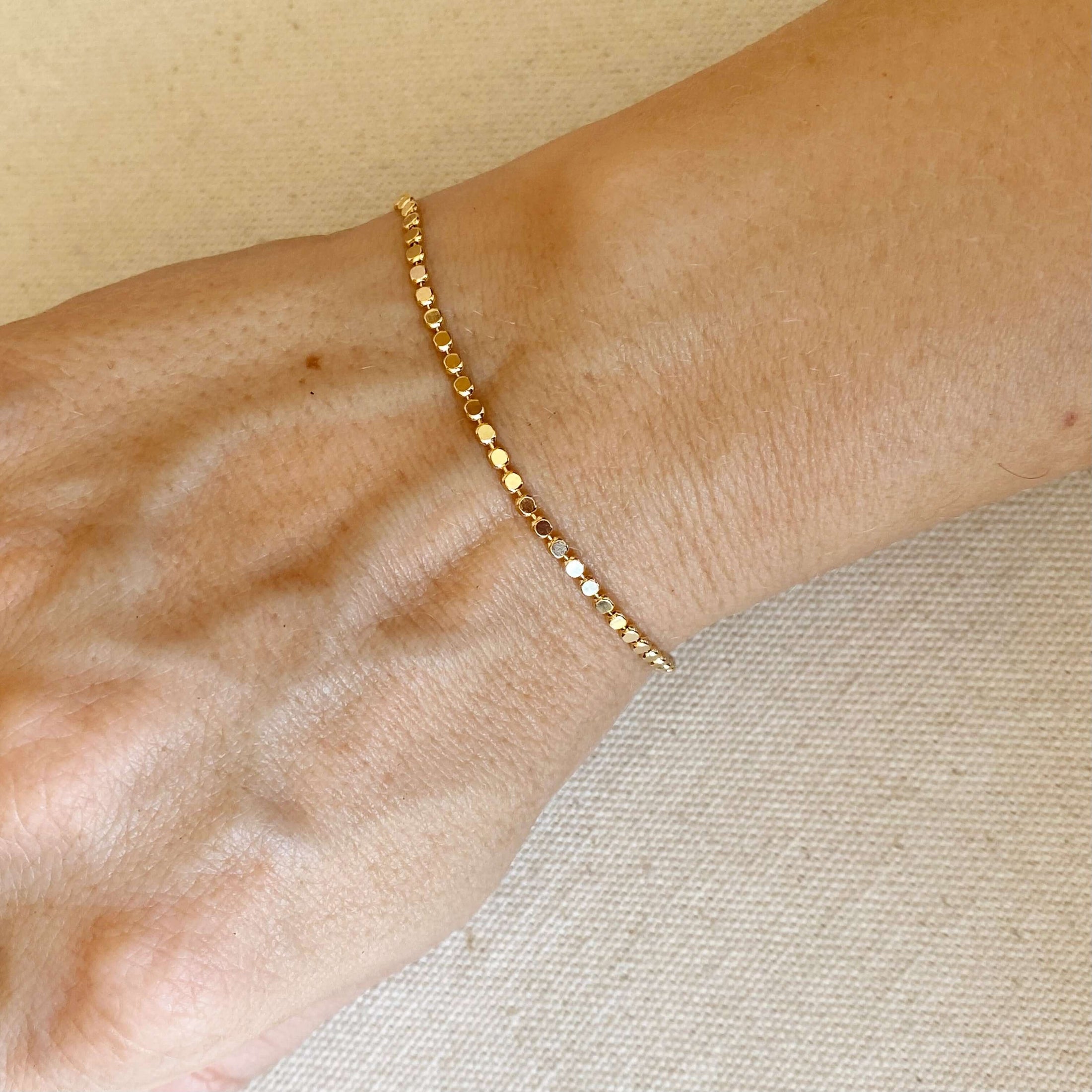 Bracelet: 18k Gold Filled 2mm Dot Ball Bracelet