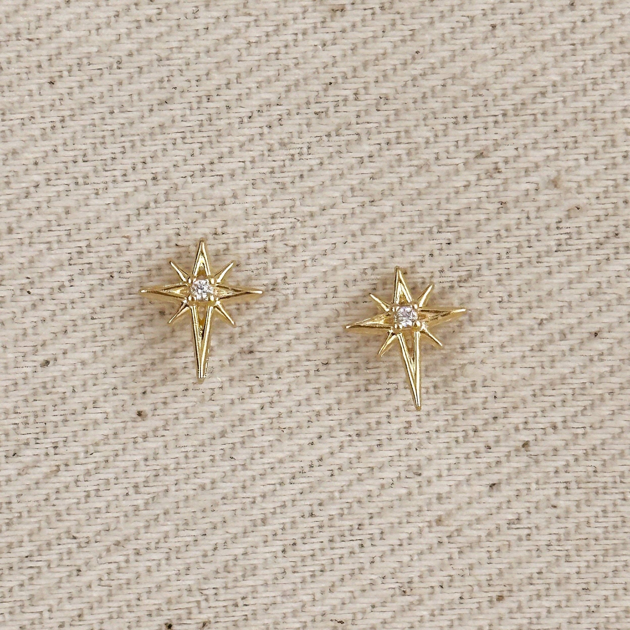 Earrings: 18k Gold Filled Starburst Studs