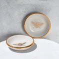 Load image into Gallery viewer, Trinket Tray: Gold Bee Ring Dish | Handmade Pottery
