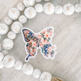 Load image into Gallery viewer, Sticker: Spring Floral Butterfly Clear Vinyl, Sticker, 3x3 in.
