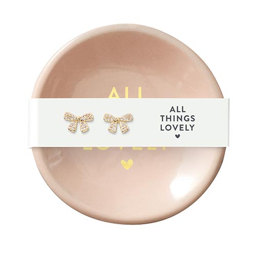 Trinket Dish: Ceramic Ring Dish & Earrings - All Things Lovely