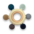 Load image into Gallery viewer, Colorful Baby Teether Toy, BPA-Free Silicone Rings with Organic Natural Wood
