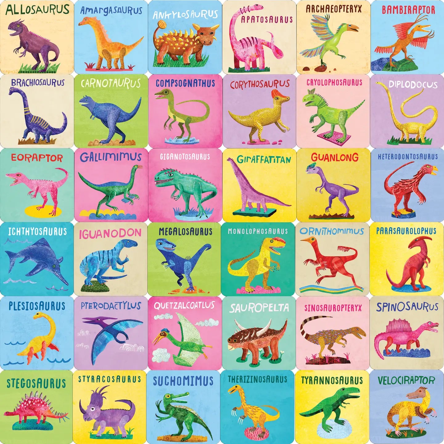 Dinosaurs Memory Match Game (Set of 72 cards)
