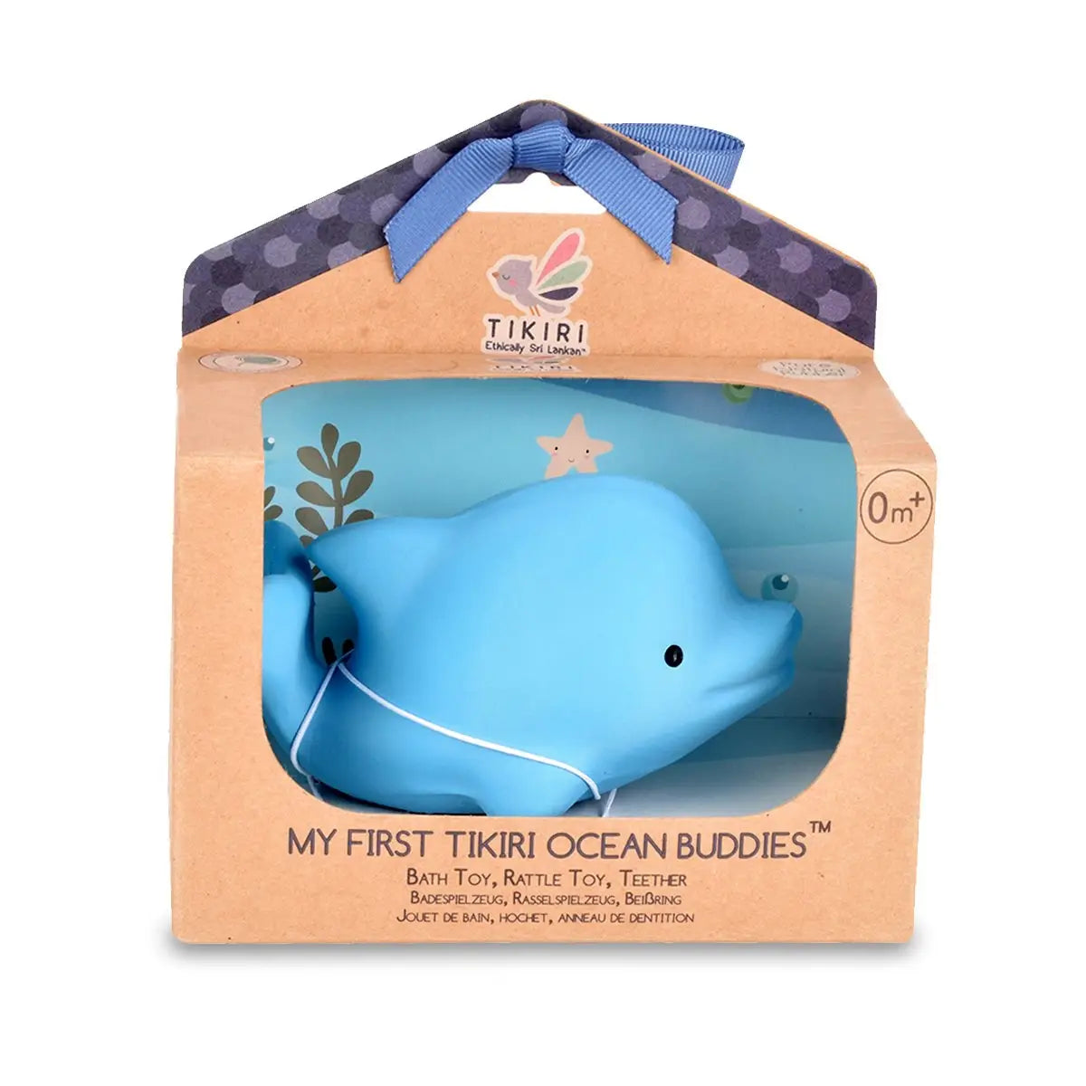 Natural Organic Teether, Rattle & Bath Toy: Dolphin