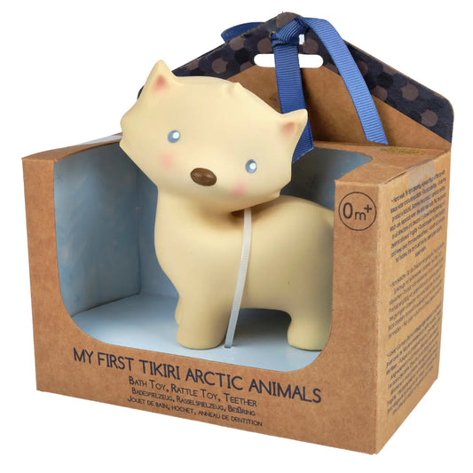 Natural Organic Teether, Rattle & Bath Toy: Arctic Fox