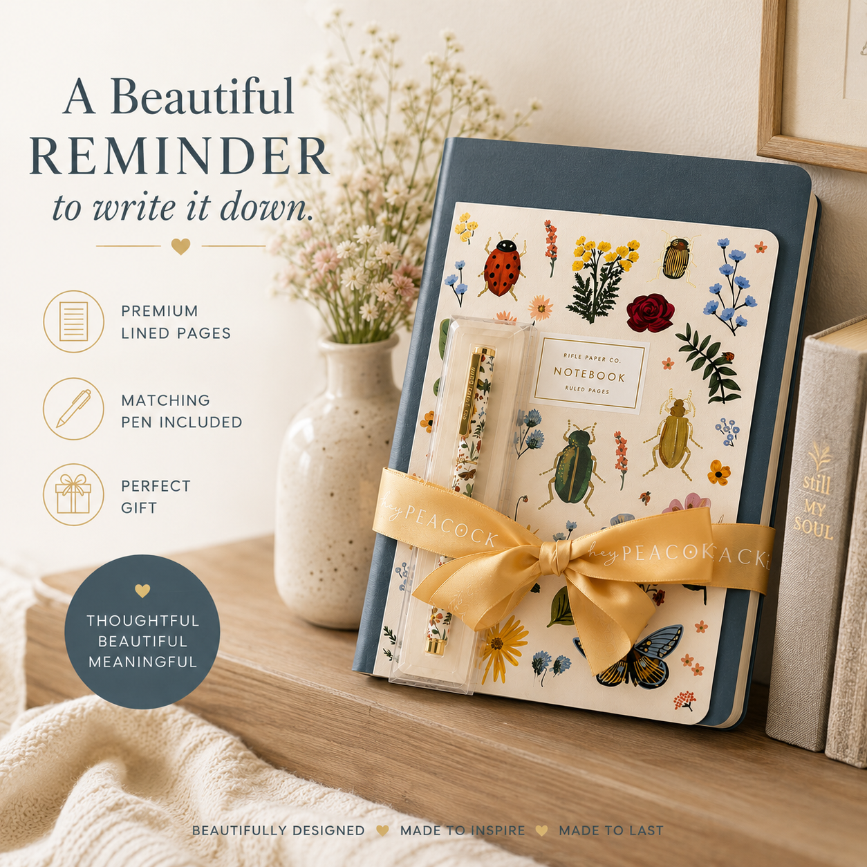 Journal Bundle: Garden Party Set | PU Leather Cover with Rifle Paper Co.® Notebook & Pen
