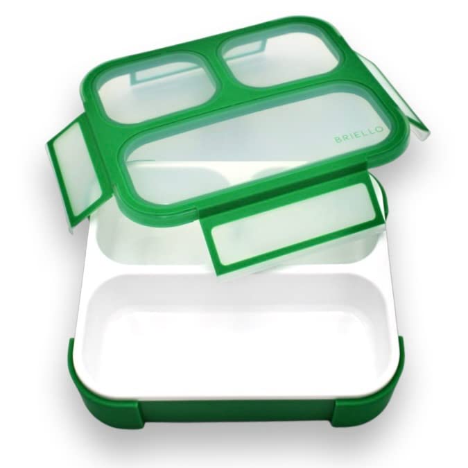 BRIELLO BENTO Lunchbox for Kids & Adults (Leakproof, Dishwasher Safe, BPA-Free with Utensil) (Combo Blue/Green)
