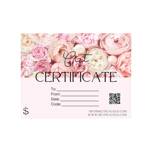 HeyPeacock Gift Certificate