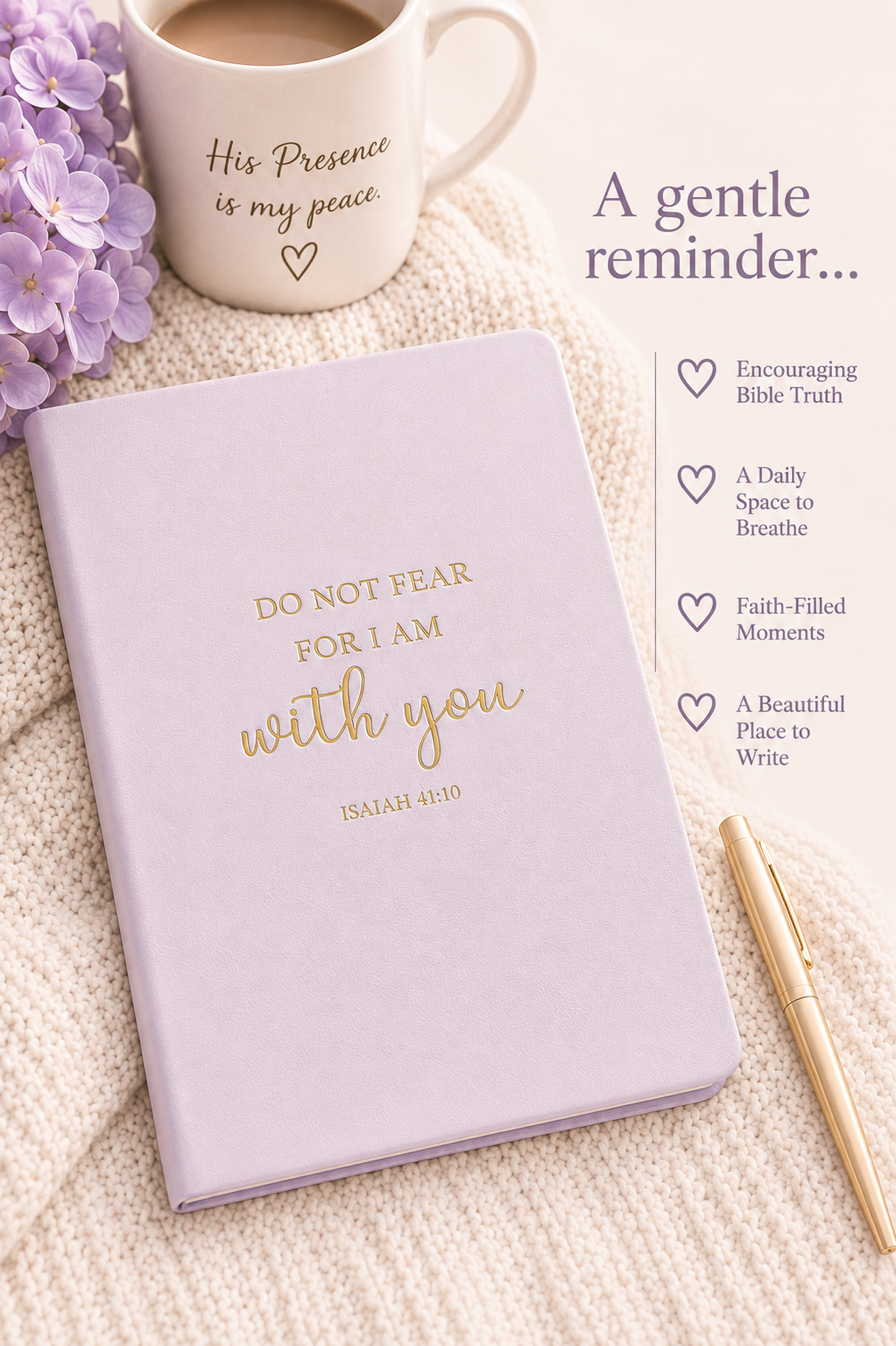 Journal: HeyPeacock Journal, PREMIUM Soft Leather - DO NOT FEAR (Gold Foil)